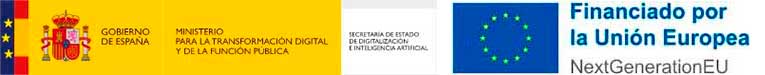 Logotipos del Gobierno de España y Ministerio para la Transformación Digital